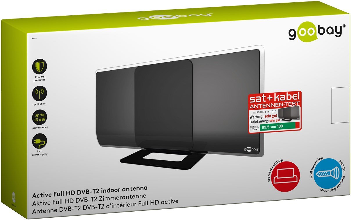 Dvb-T Zimmerantenne 42db Aktiv Schwarz