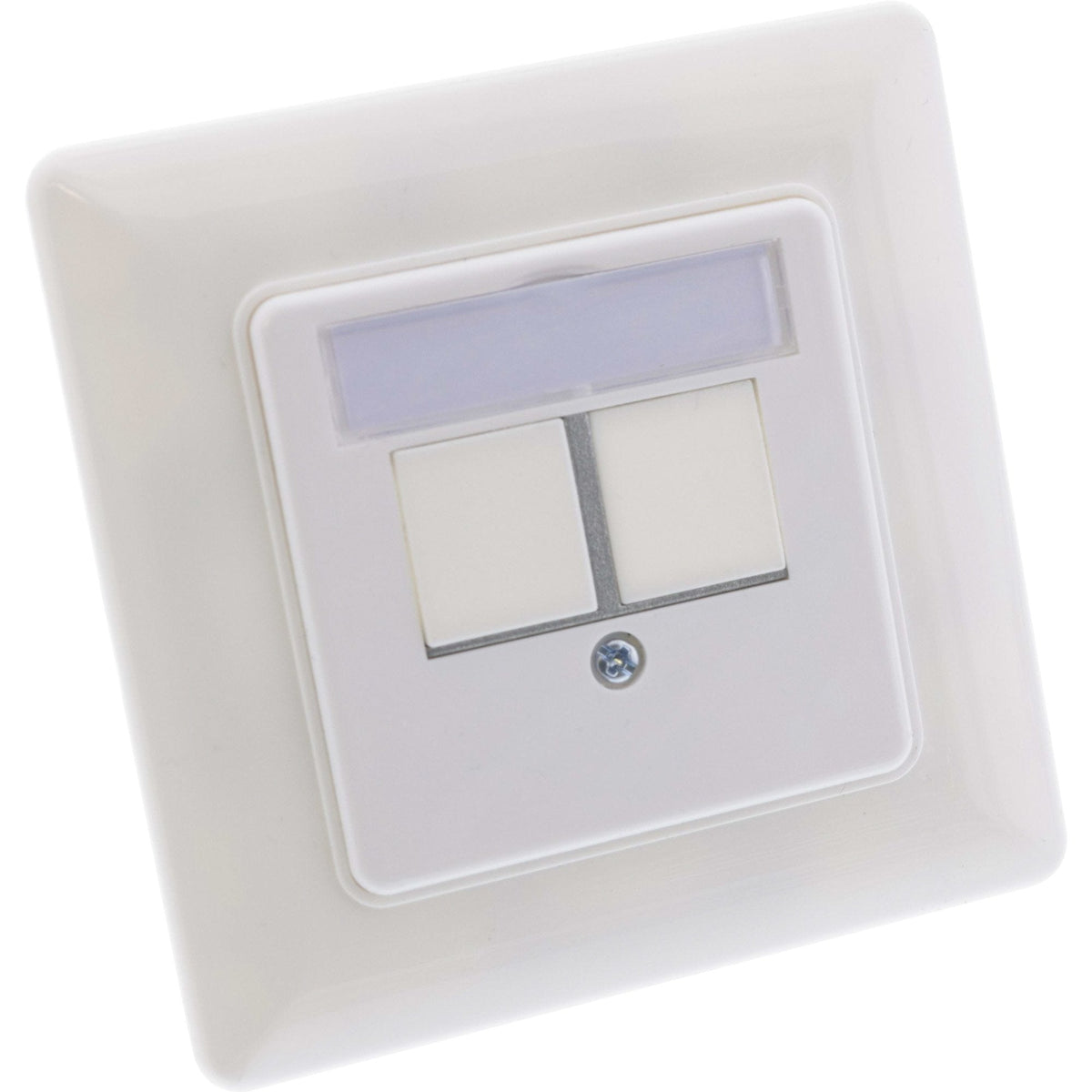 Inline® Frame Set For 2x Rj45 Keystone Snap-In, Blanco Ral9010