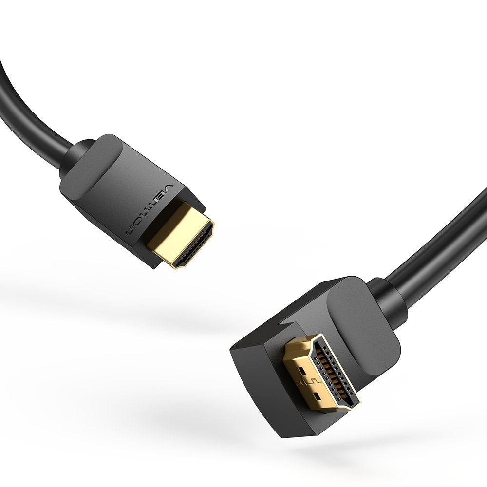 Cable Hdmi 2.0 4k Acodado Vention Aaqbg Hdmi Macho Hdmi Macho 1.5m Negro