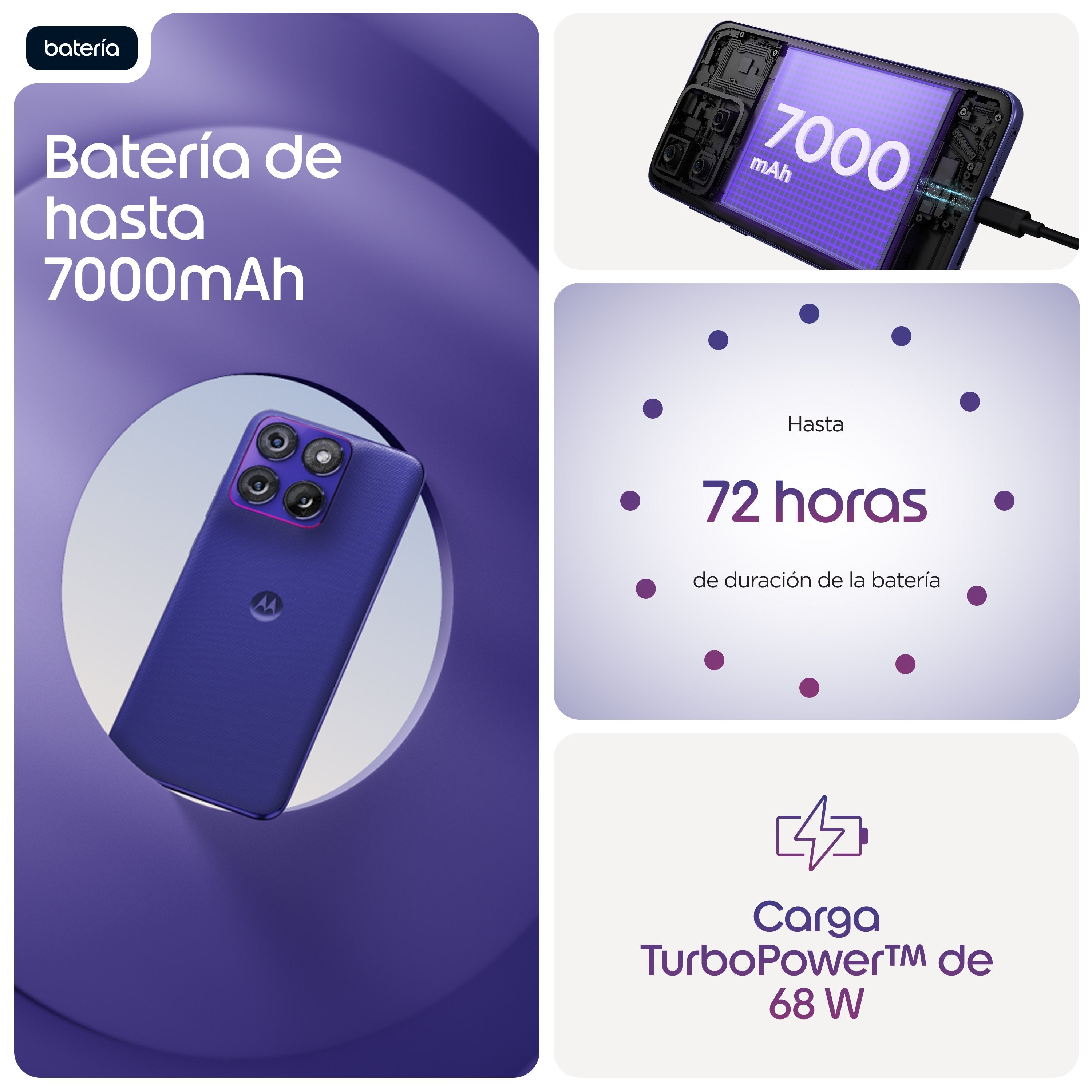 EAN 0840493621739 - Motorola edge 70 fusion 17,2 cm (6.78") SIM doble Android 16.0 5G USB Tipo C 8 GB 256 GB 7000 mAh Violeta imagen 9