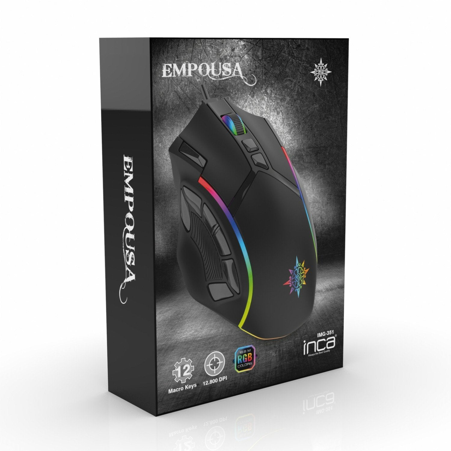 EAN 8681949014840 - Inca IMG-351 ratón Juego mano derecha USB tipo A Óptico 12800 DPI imagen 7