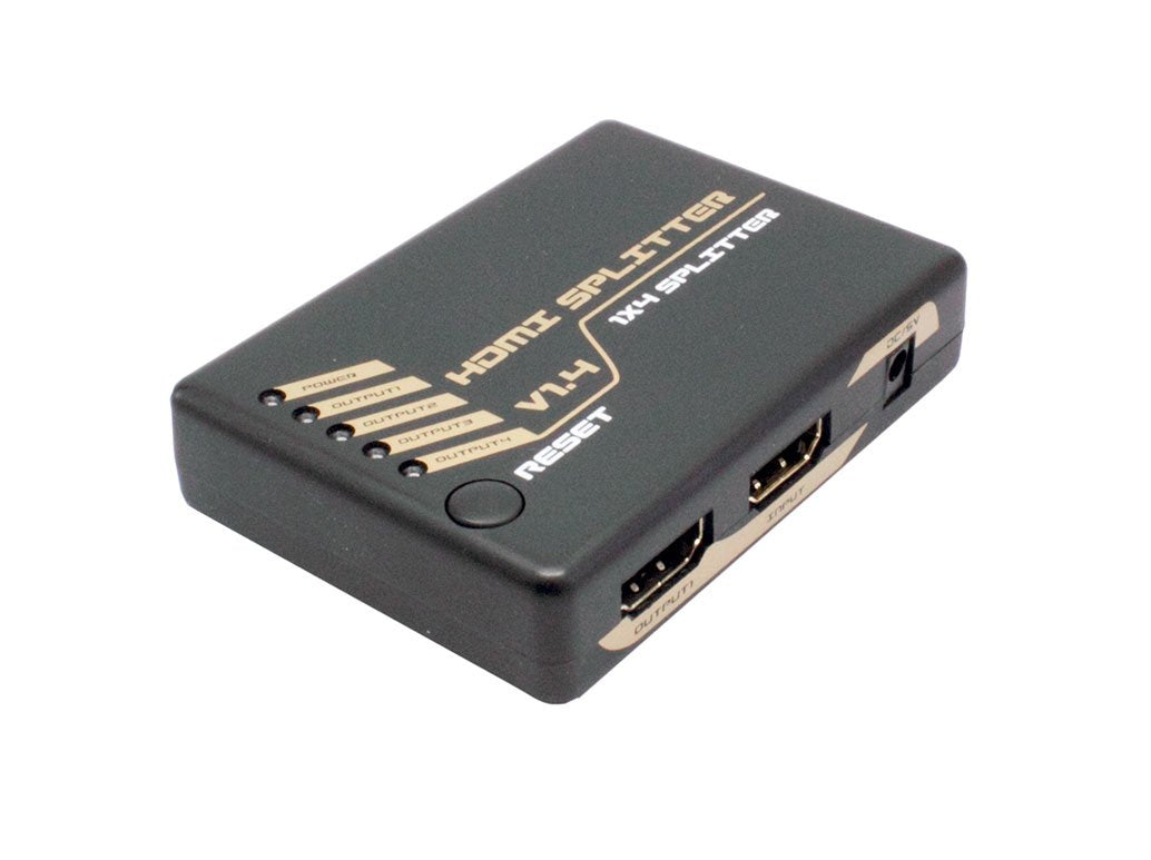Dcu Tecnologic Mini Hdmi 1x4 Distribuidor De Video - Distribuye Señal Hdmi A 4 Pantallas Simultaneamente - Soporta