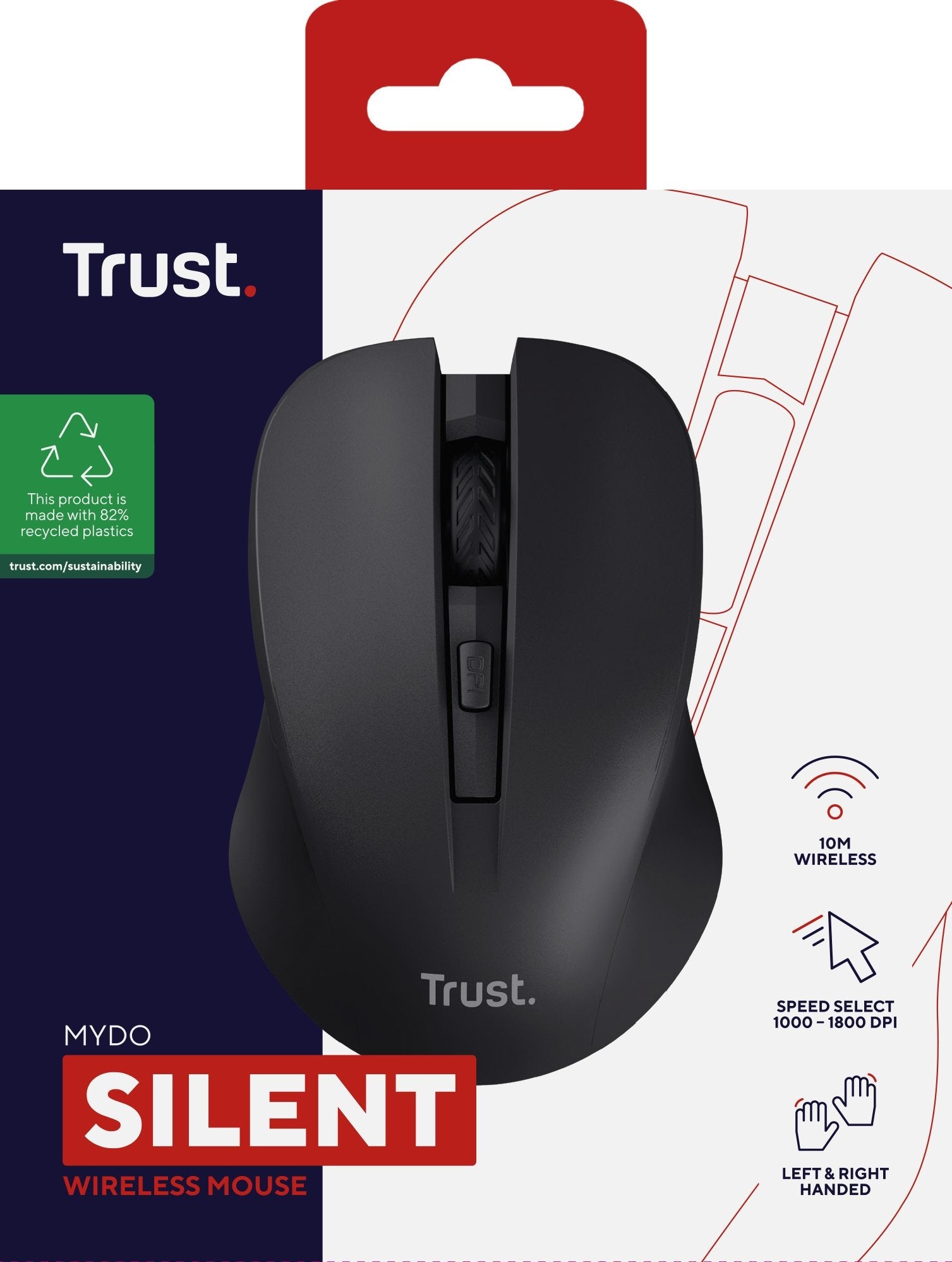 Ratón Inalámbrico Trust Mydo Silent Wireless Hasta 1800 Dpi