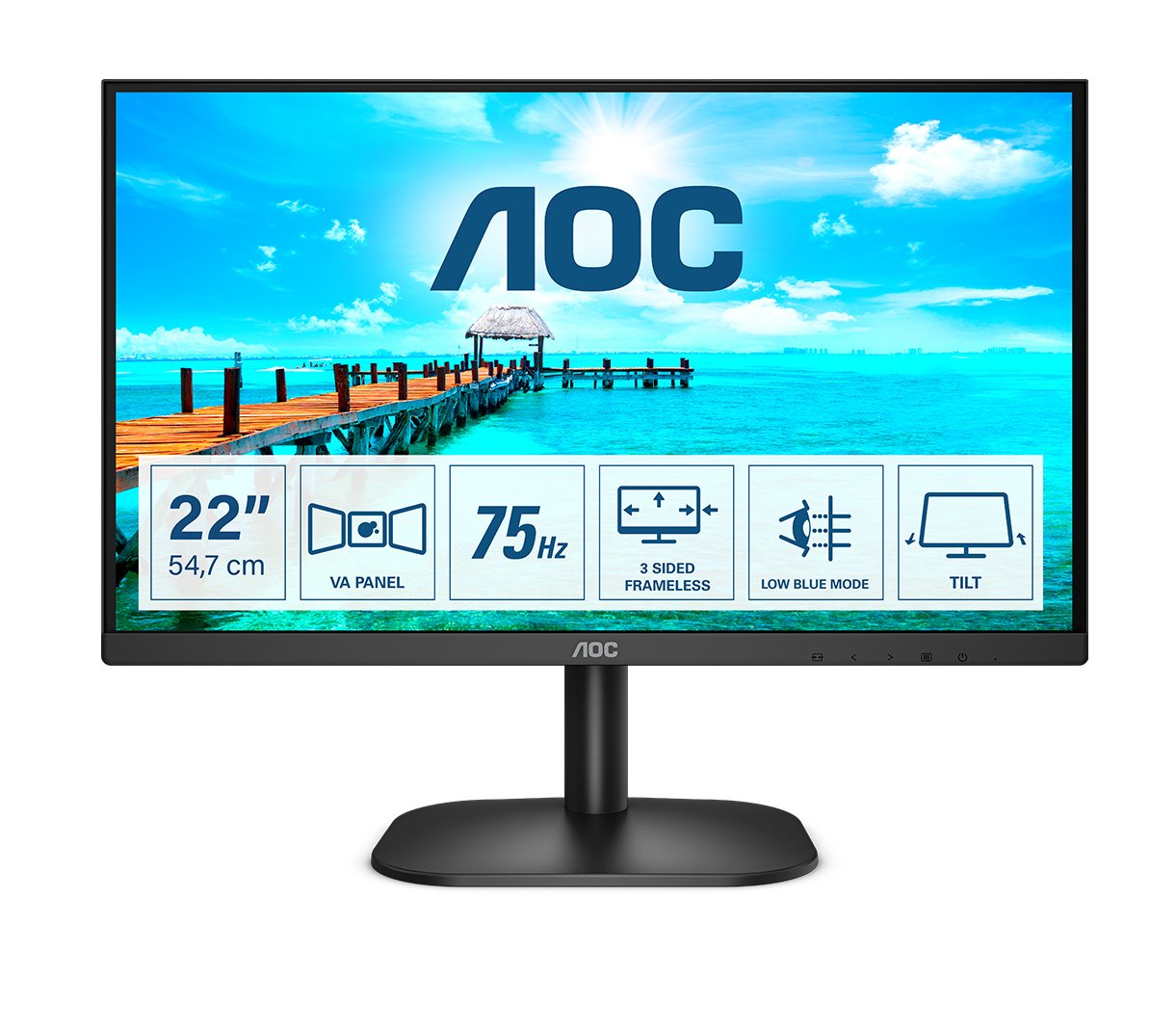 EAN 4038986127165 - AOC B2 22B2H/EU pantalla para PC 54,6 cm (21.5") 1920 x 1080 Pixeles Full HD LED Negro imagen 1