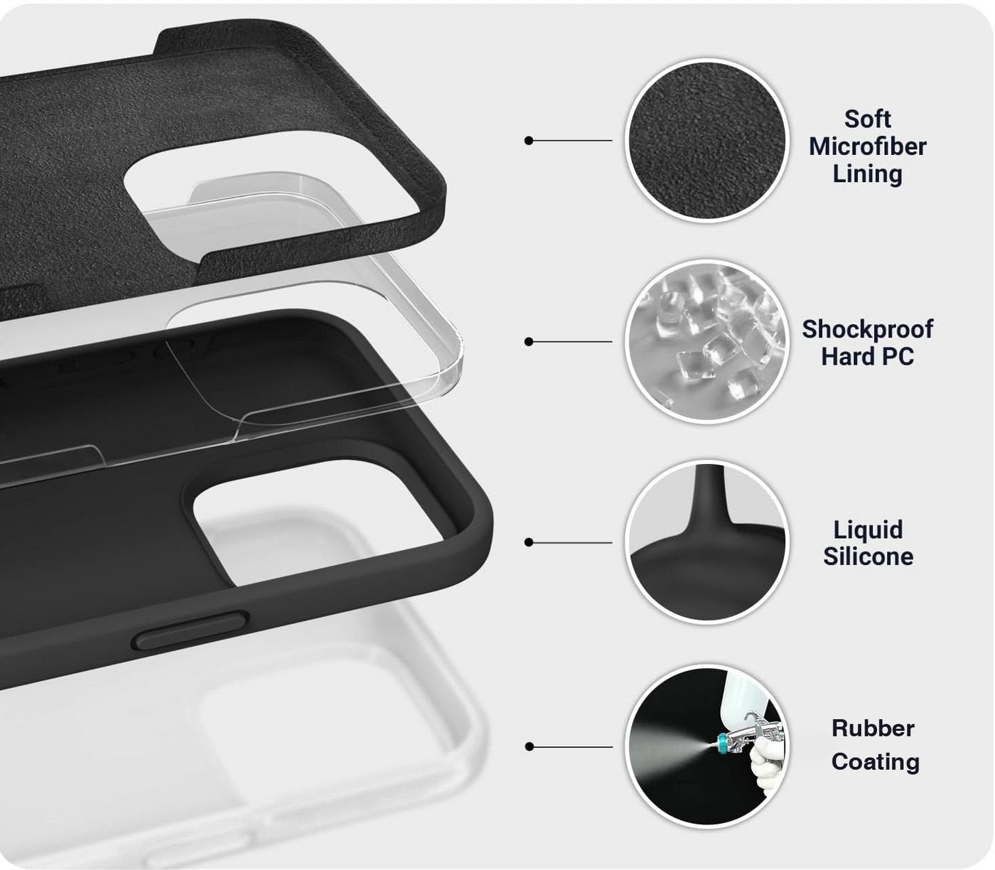 Infinite Riga Iphone 16 Black Cover. Material: Material: