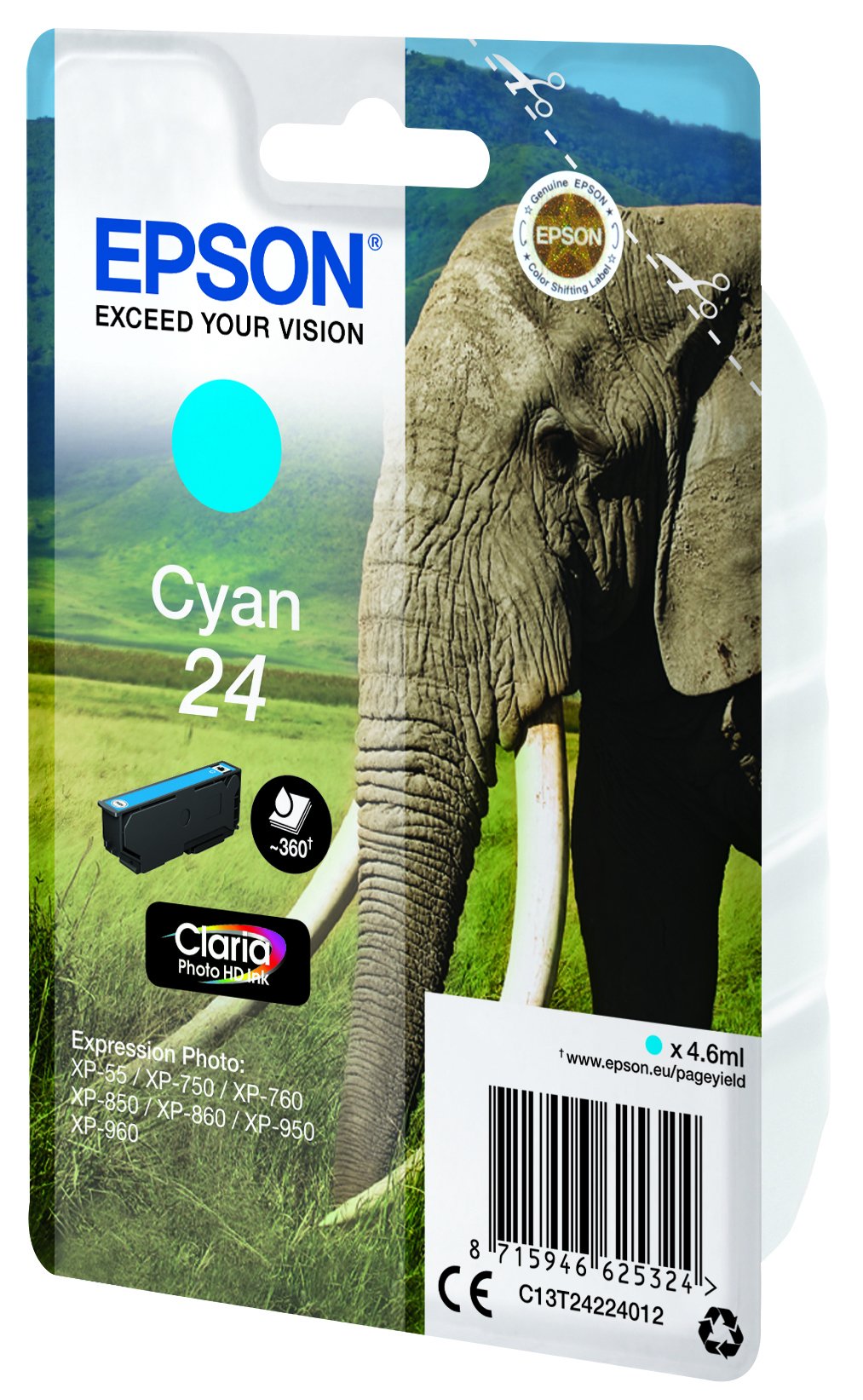 Cartucho Tinta Epson T270240 Cian Wf3000/Wf7000/ Despertador