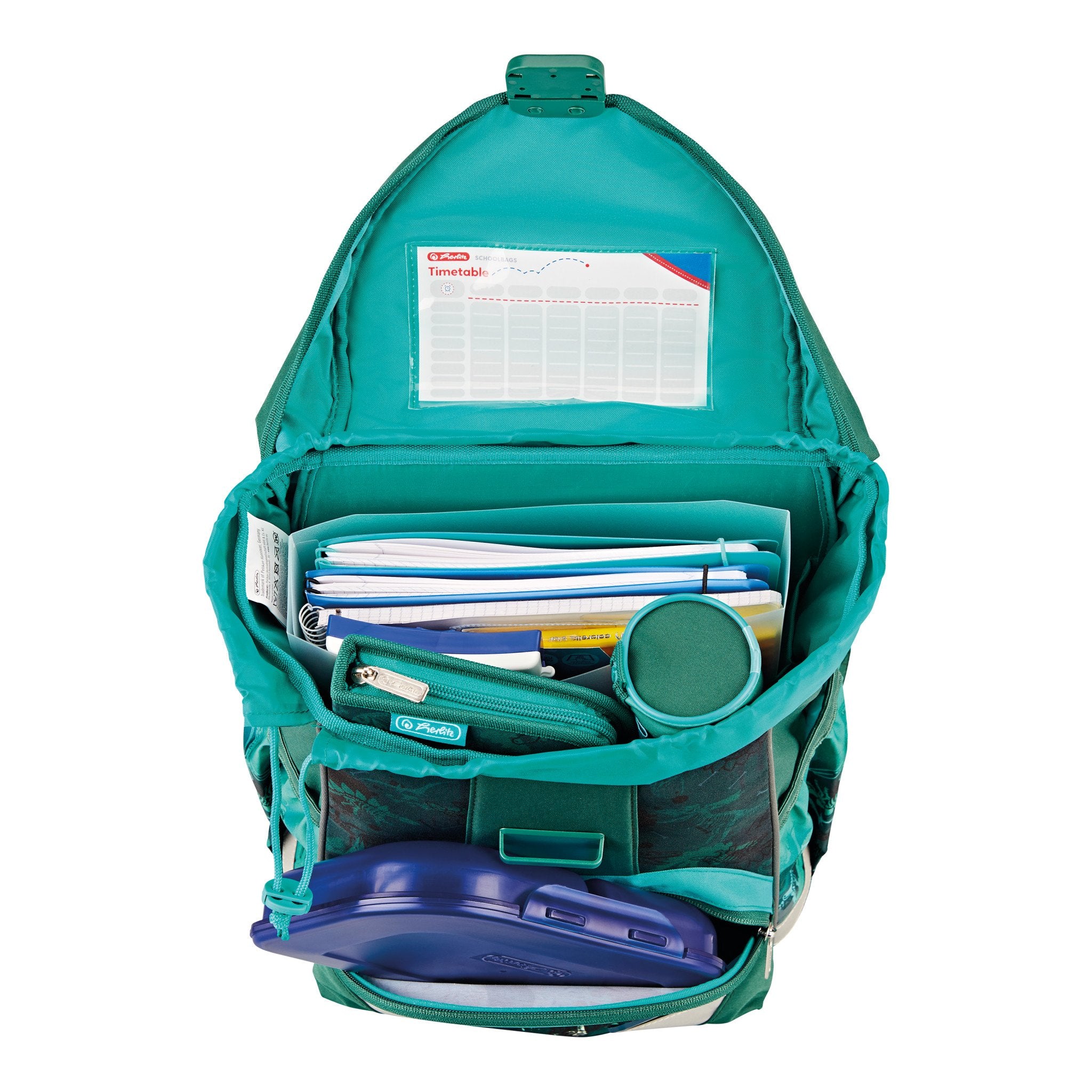 EAN 4008110358444 - Herlitz UltraLight Plus Green Rex juego de mochila escolar Niño Poliéster Verde, Turquesa imagen 6
