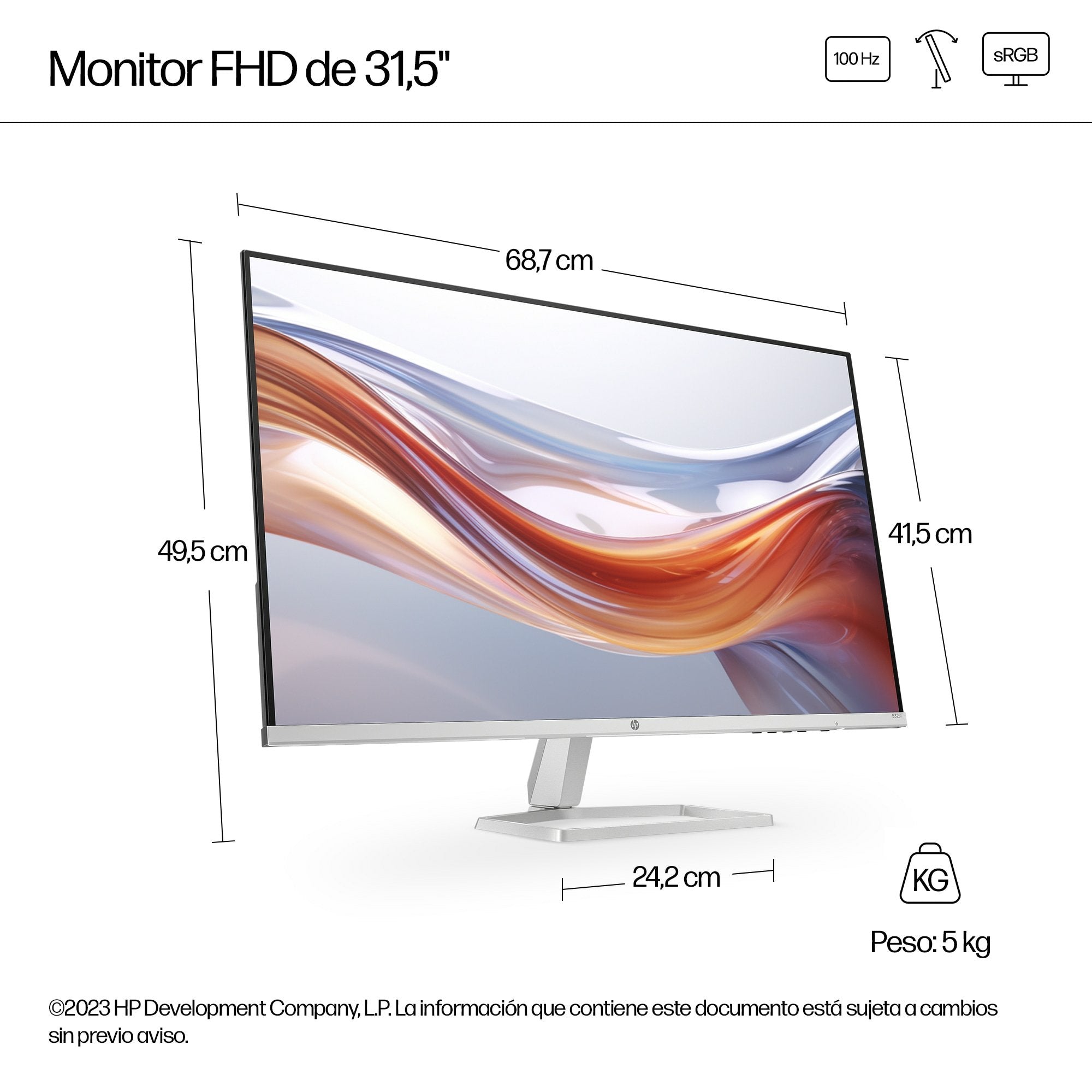 EAN 0197498945118 - HP Series 5 31.5 inch FHD Monitor - 532sf pantalla para PC 80 cm (31.5") 1920 x 1080 Pixeles Full HD LCD imagen 8