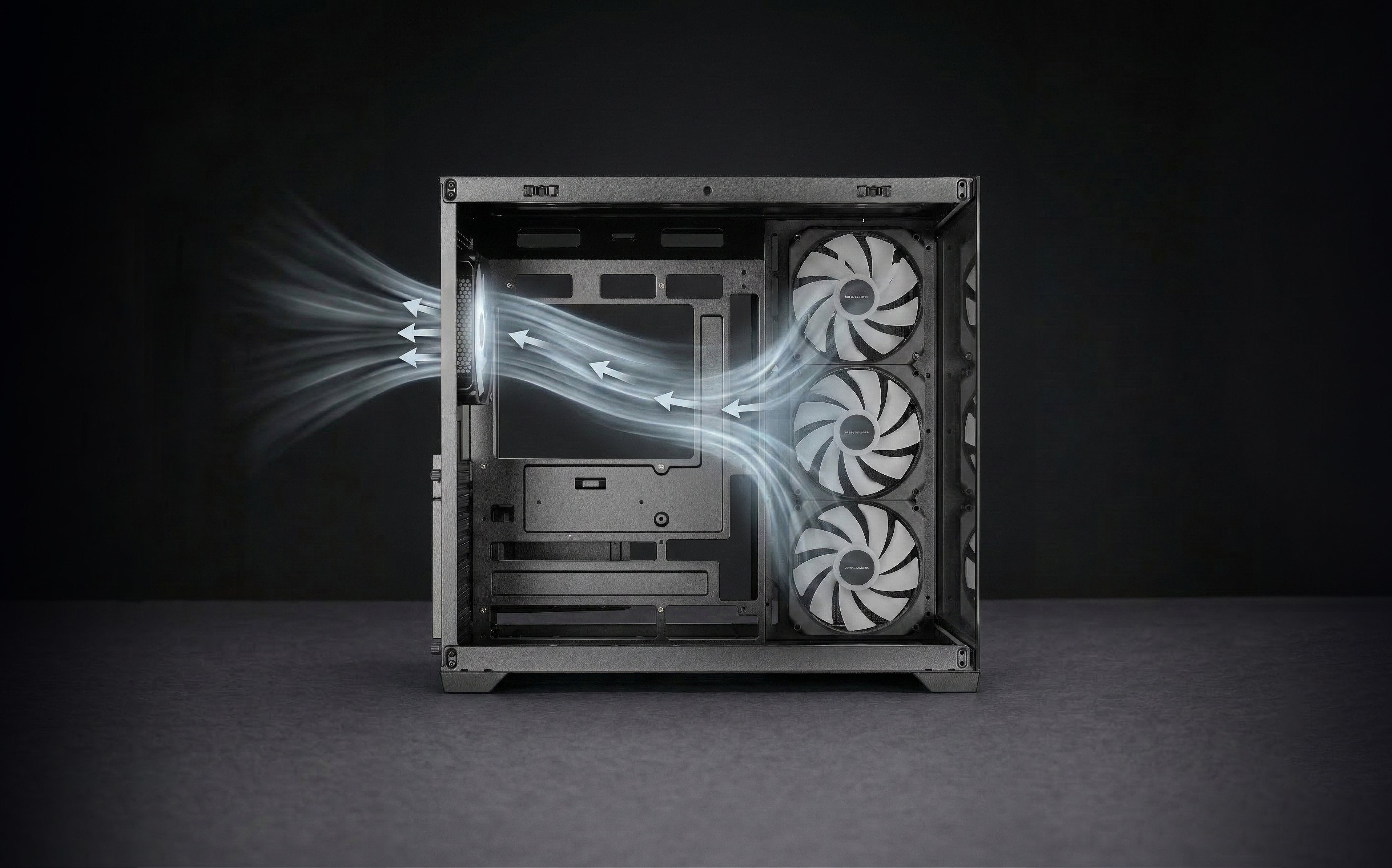Caja Pc Atx Mars Gaming Mcv5w Cristal Templado Panoramico Argb Gpu 416mm Blanco