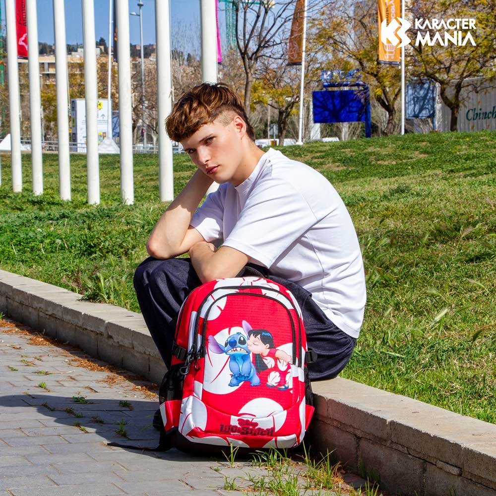 Mochila Kiss Stitch Disney 44cm Adaptable