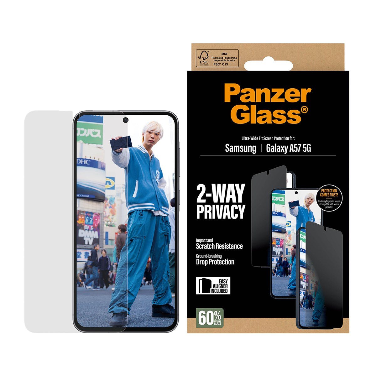 Panzerglass Privacy Displayschutz Samsung Galaxy A57 Ultra-Wide Fit Easyaligner
