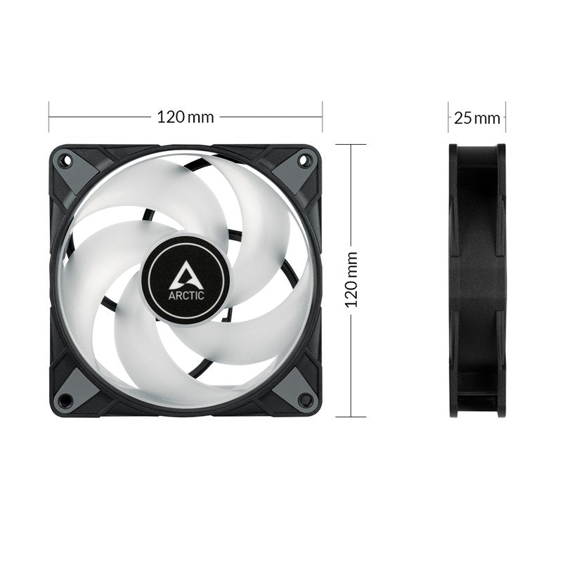 EAN 4895213703154 - ARCTIC P12 PWM PST A-RGB 0dB Carcasa del ordenador Ventilador 12 cm Negro, Blanco 1 pieza(s) imagen 4