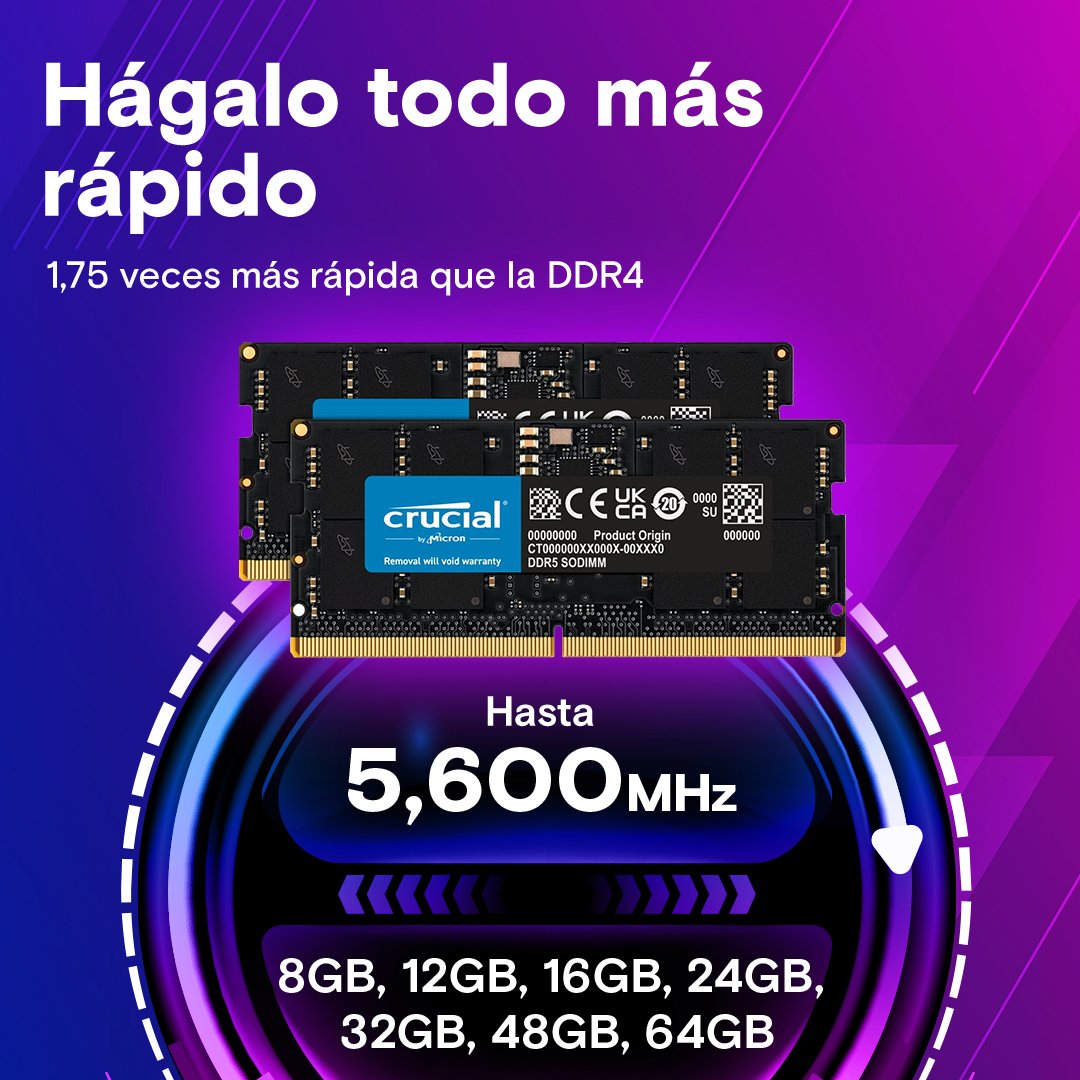 EAN 0649528944214 - Crucial CT2K64G56C46S5 módulo de memoria 128 GB 2 x 64 GB DDR5 262-pin SO-DIMM imagen 3