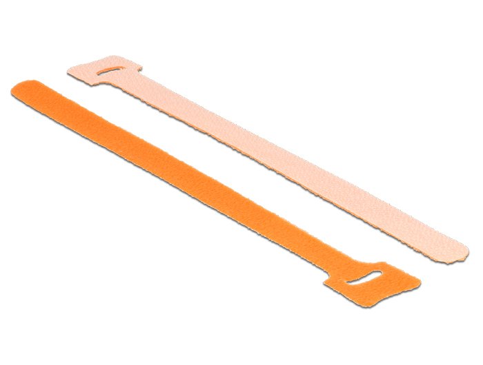 Delock Klett-Cablebinder L 200 Mm X B 12 Mm 10 Stück Naranja