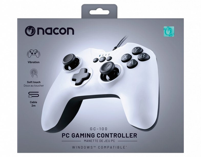 Gamepad Nacon Pc Pcgc-100white 2 Joysticks/6 Botones/2 Gatillos/Cruceta/Con Cable Pcgc-100white