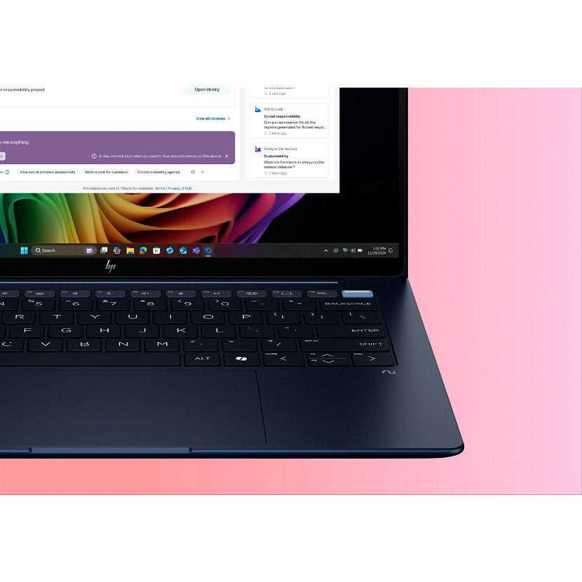 Portátil Hp Elitebook Ultra G1i Intel Core Ultra 7 258v 14" Pantalla Táctil 2.8k 32 Gb Lpddr5x-Sdram 512 Gb Ssd Wi-Fi 7 (802.11be) Windows 11 Pro Azul