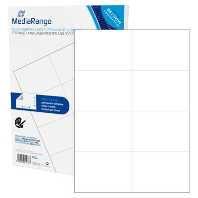 Mediarange Mrink145 Etiqueta Autoadhesiva Permanente Blanco 400 Pieza(S)