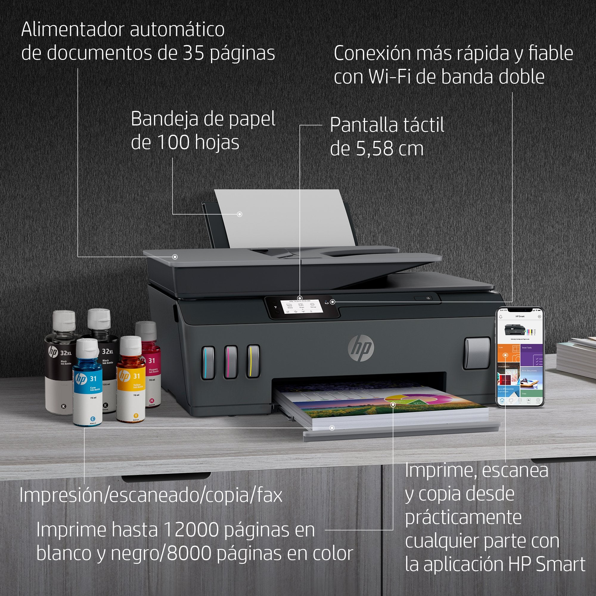 EAN 0192545948258 - HP Smart Tank Plus 655 Wireless All-in-One Inyección de tinta térmica A4 4800 x 1200 DPI 11 ppm Wifi imagen 11