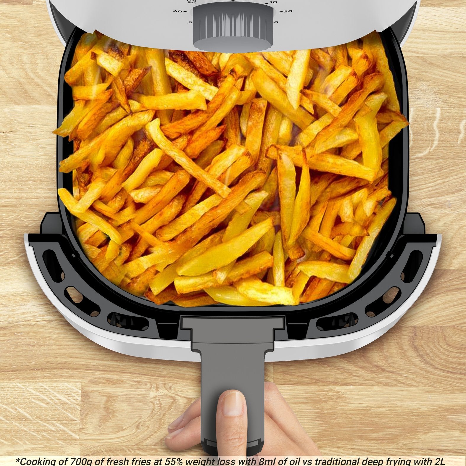 EAN 3045387290955 - Tefal Easy Fry Essential EY130A Sencillo 3,5 L Independiente 1030 W Freidora de aire caliente Blanco imagen 4