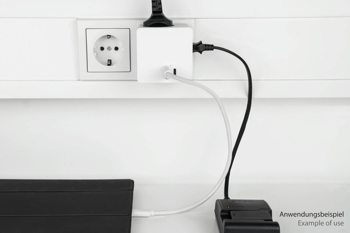 Enchufe Cubo Good Connections Kabelmeister De 3 Vías, 2x Usb, Regleta Blanca, 1x Usb-C Pd 3.0 20w, 1x Usb-A 18w Sw01-W