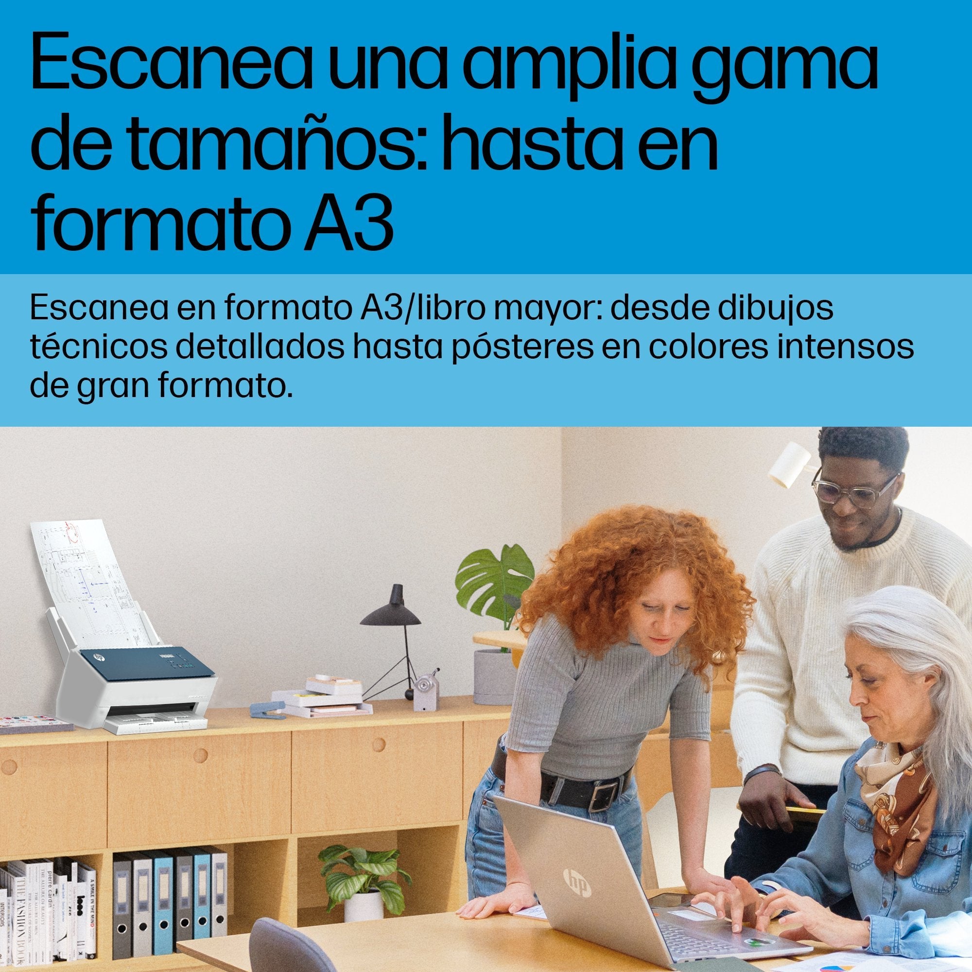 EAN 198701400714 - HP ScanJet Enterprise Flow 9000 s1 ADF + escáner alimentado por hojas 600 x 600 DPI A3 Azul, Blanco imagen 6