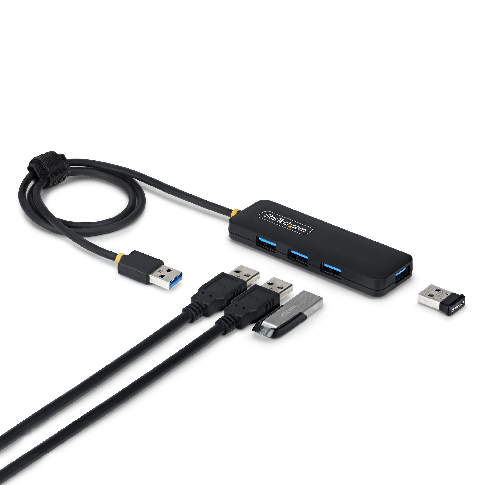 EAN 0065030923903 - StarTech.com H5A4A-USB-HUB-2 hub de interfaz USB 3.2 Gen 1 (3.1 Gen 1) Type-A 5000 Mbit/s Negro imagen 1