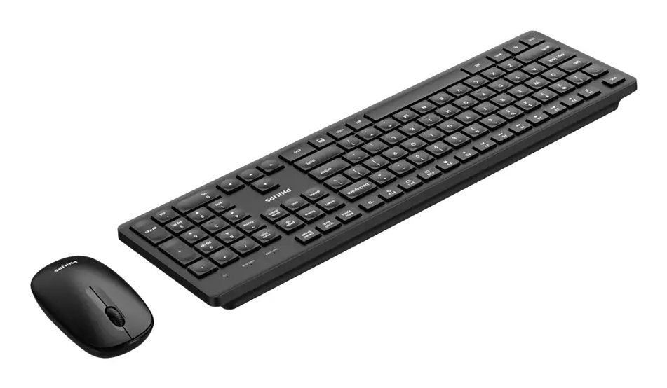 Mouse Y Teclado Philips Wireless Spt6318b 2.4ghz 1600 Dpi Silencioso Atajos Multimedia Negro