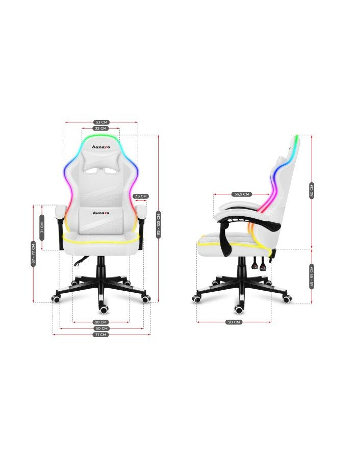 EAN 5903796013184 - Huzaro FORCE 4.4 RGB Silla para videojuegos de PC Asiento (de seguridad) de butaca Blanco imagen 15
