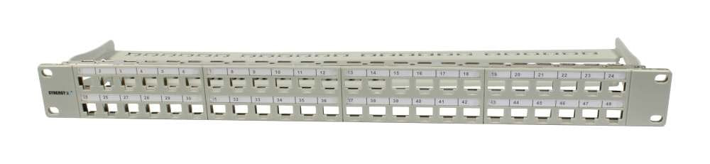 Keymone,Modulträger, 19\"Patchpanel Para 48xtp-Modul, 1he(T95mm), Lichtgris, Synergy 21,