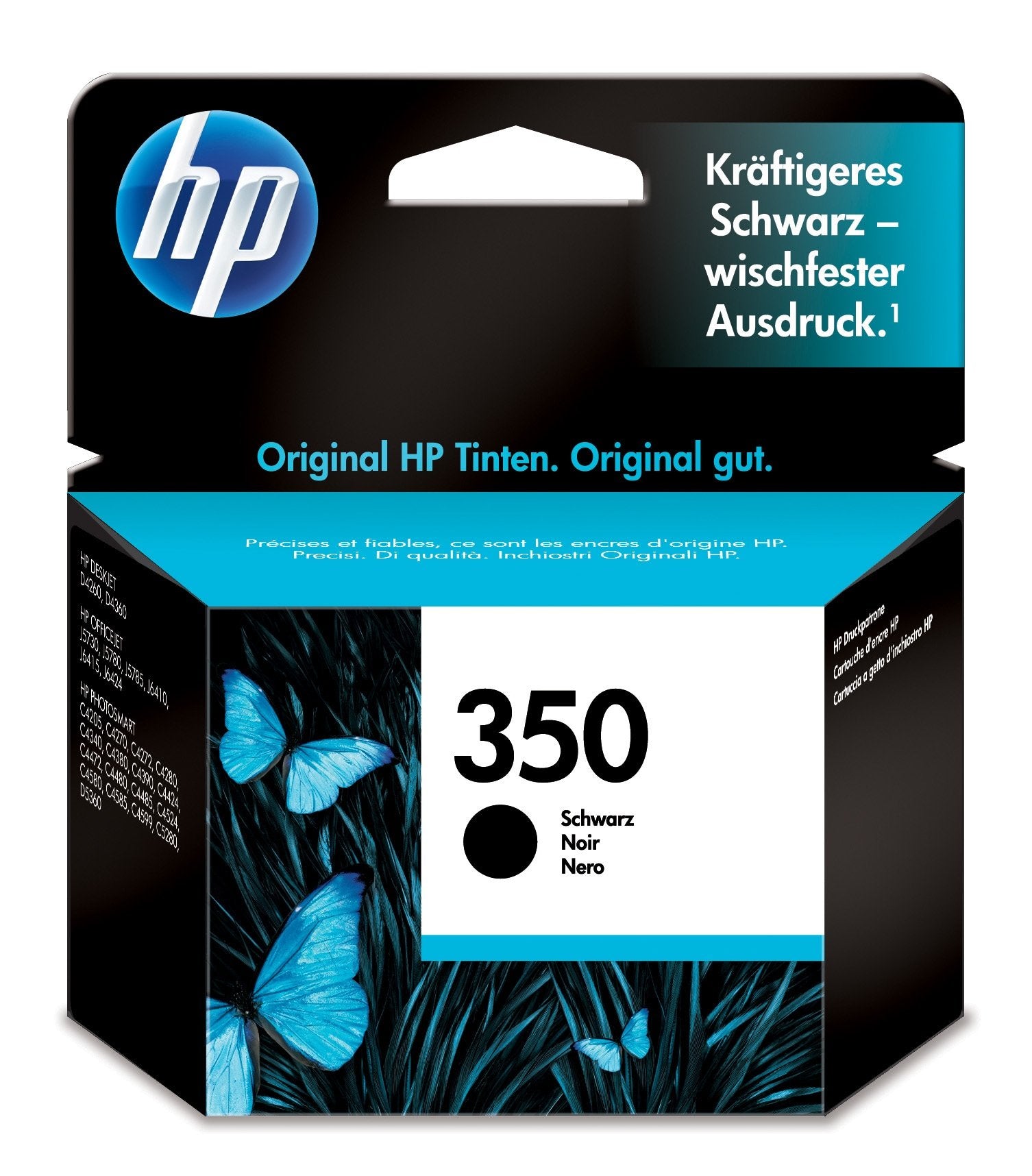 EAN 0808736844529 - HP 350 sort Inkjet-printerpatron med Vivera-blæk cartucho de tinta 1 pieza(s) Rendimiento estándar imagen 1
