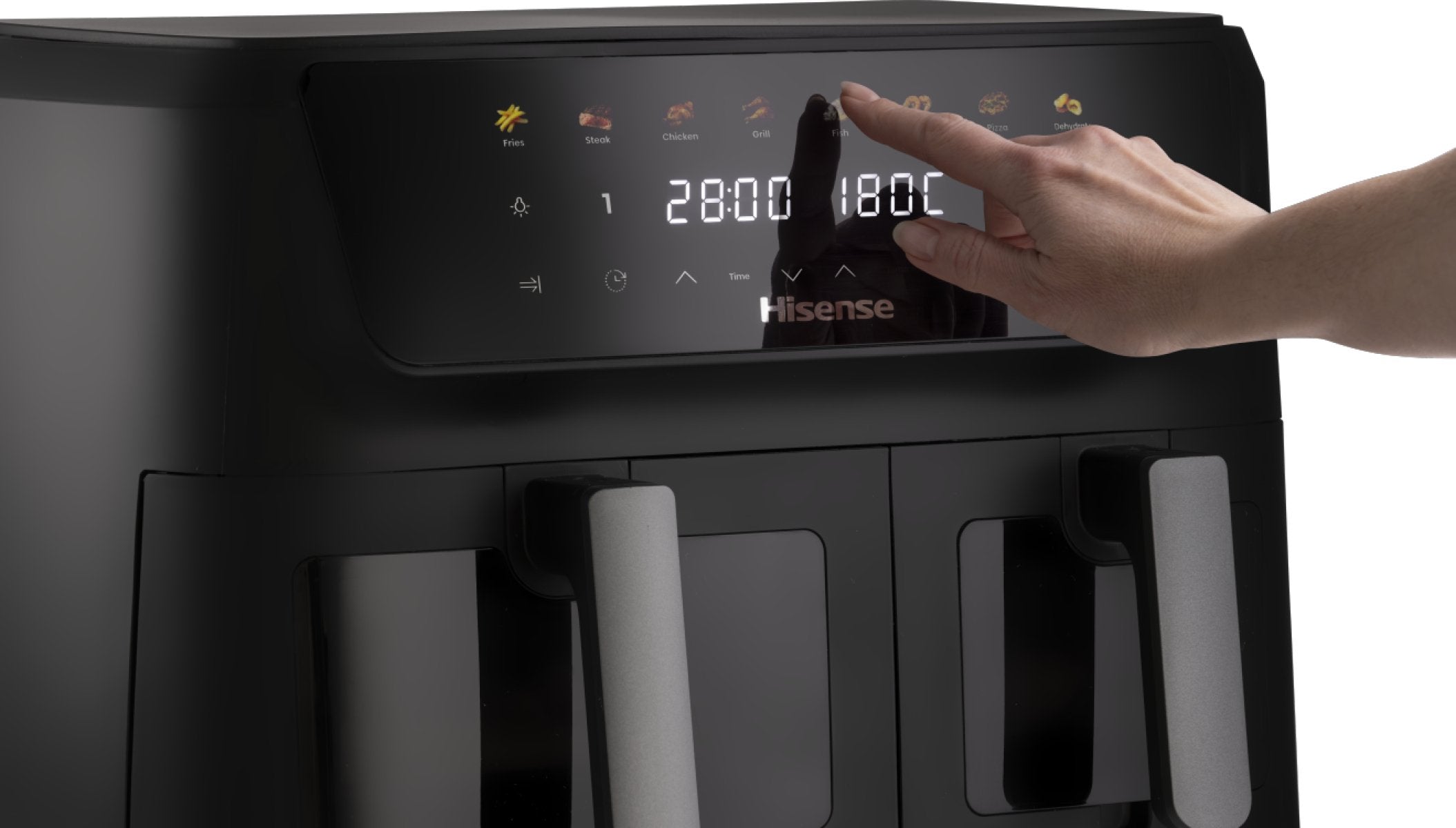 EAN 3838783014481 - Hisense HAF2700DCD Doble 11 L Independiente 2700 W Freidora de aire caliente Negro imagen 5