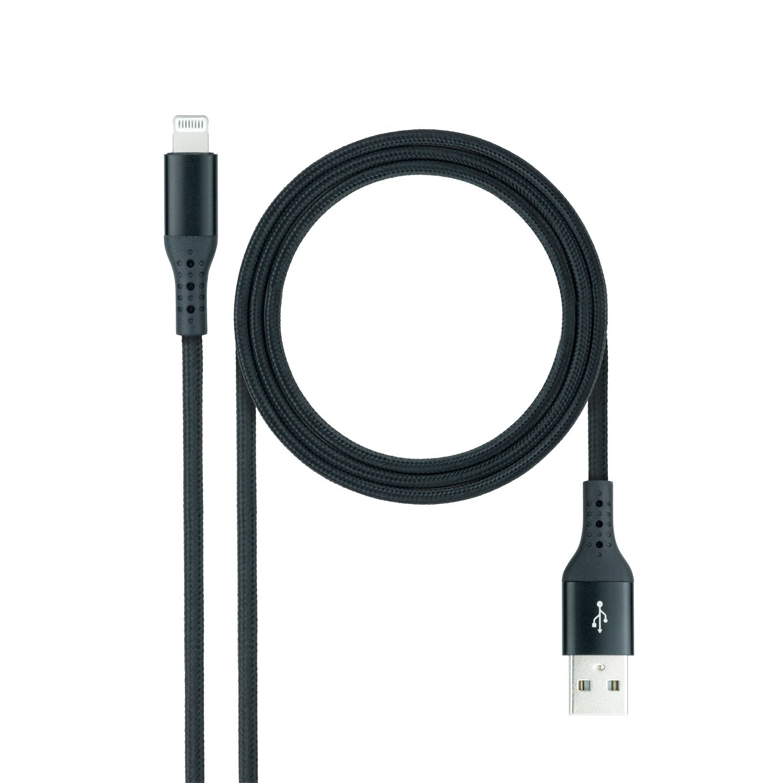 Nanocable Cable Lightning A Usb A/M - Mallado - 1m - Negro