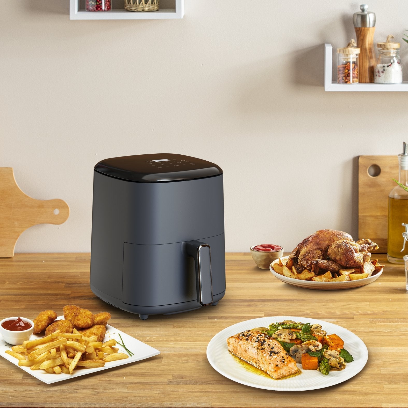 Freidora De Aire Tefal Easy Fry Max Ey245b Sencillo 5 L Independiente 1500 W Caliente Gris