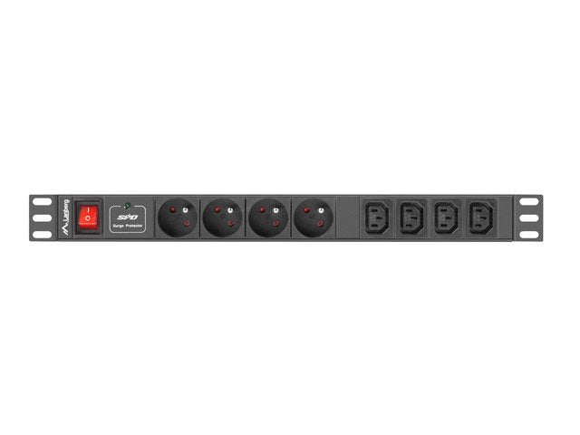 EAN 5901969414448 - Lanberg PDU-04E04I-0200-IEC-BK unidad de distribución de energía (PDU) 4 salidas AC 1U Negro imagen 2