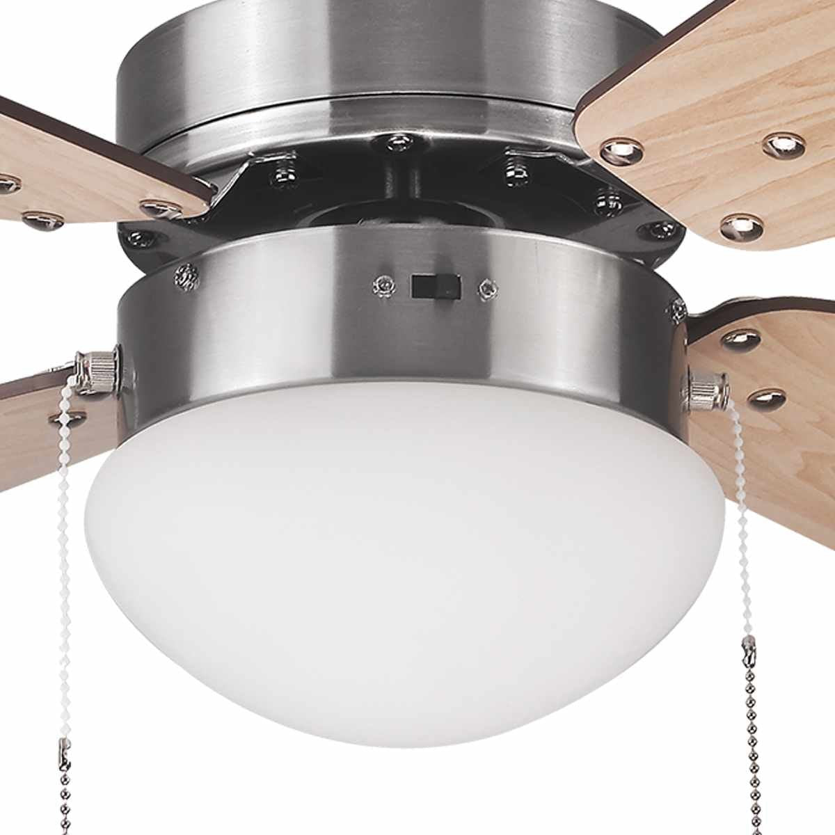 Ventilador De Techo Haeger Cozy Fan Acero Inoxidable, Madera
