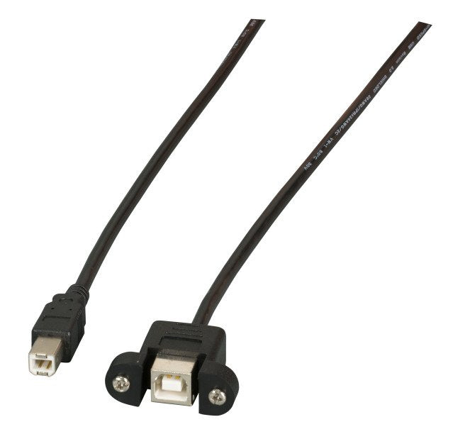 Efb Usb2.0 Verlängerung B-B,M.-Einbauhchse,1m,Sw,Classic