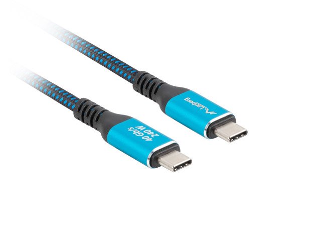 EAN 5901969447132 - Lanberg CA-CMCM-44CU-0005-BK cable USB USB4 Gen 2x2 0,5 m USB C Negro, Azul imagen 3