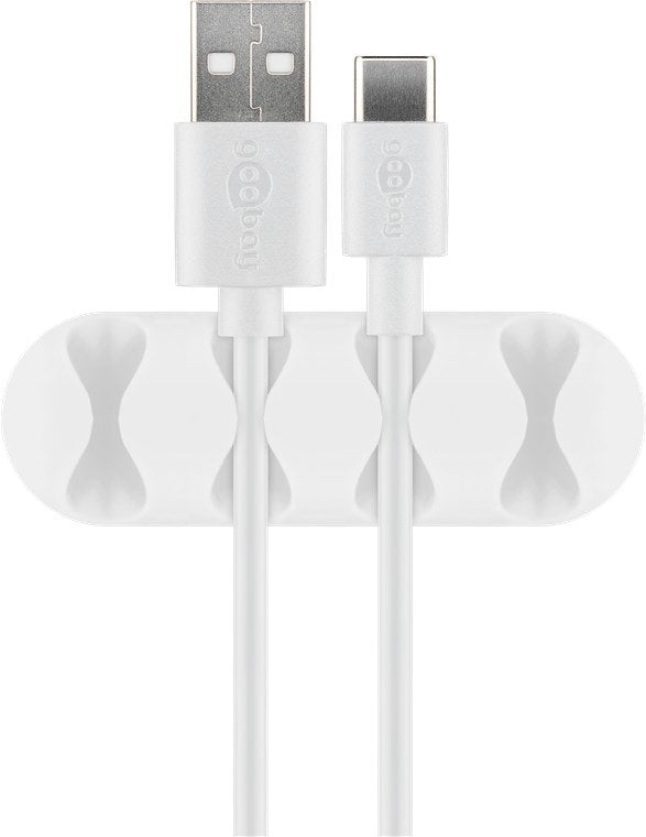 Goobay 70400 Organizador De Cables Universal Soporte Para Cables Blanco 2 Pieza(S)