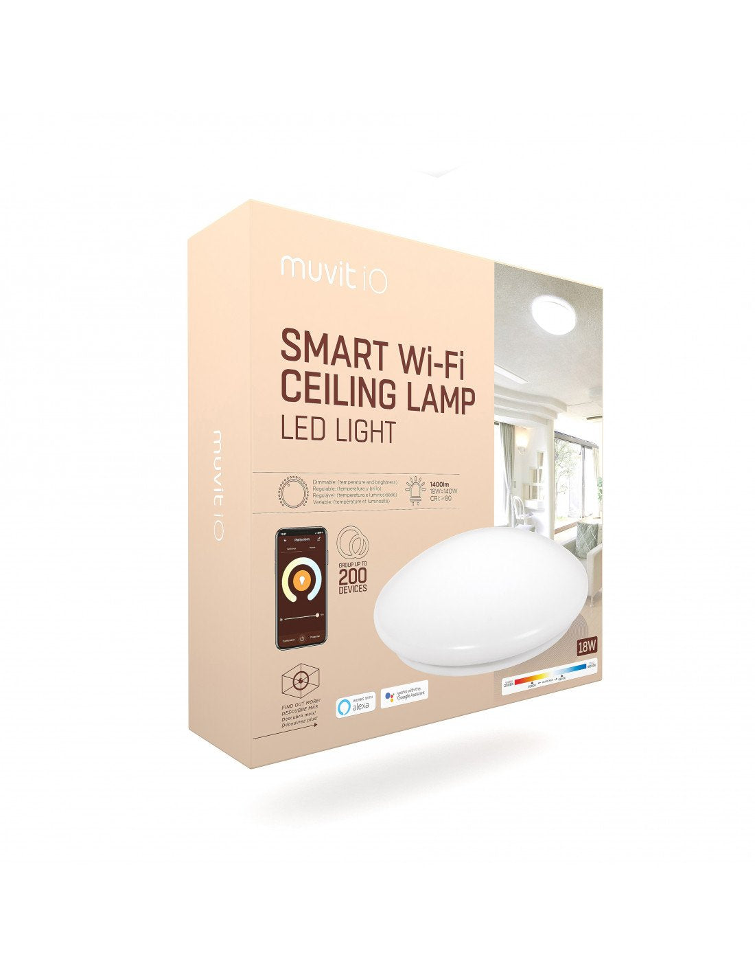 EAN 8426801158658 - Muvit MIOCLA001 iluminación inteligente Luz de techo inteligente Wi-Fi 18 W imagen 5