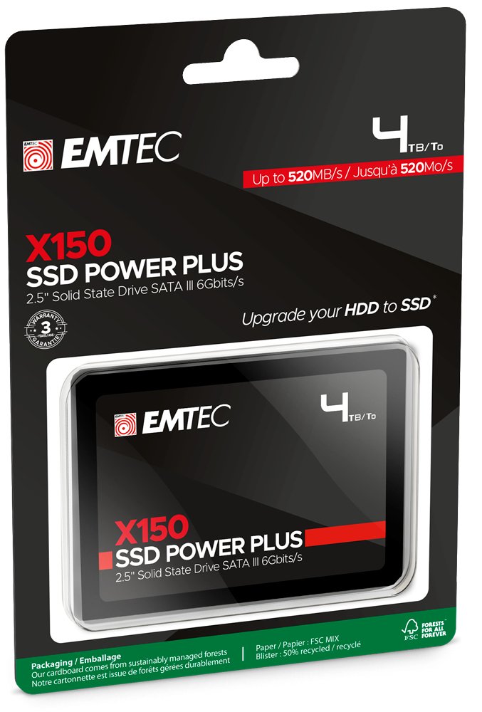 Disco Ssd Emtec 4tb 3d Nand 2,5" 6.3cm Sataiii X150 Power Plus