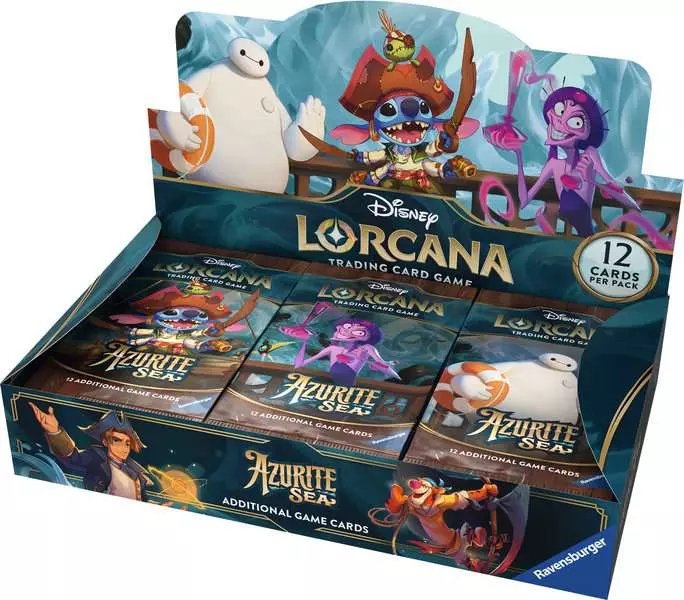 Juego De Cartas Disney Lorcana Tcg Azurite Sea Caja De Sobres Expositor 24 Unidades Inglés