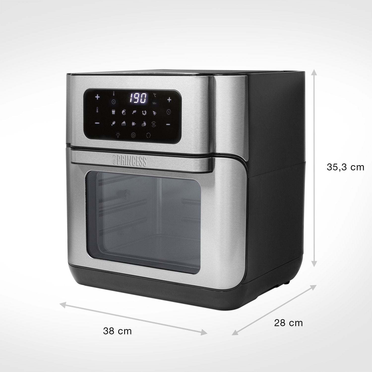 EAN 8713016091451 - Princess 182065 Sencillo 10 L Independiente 1500 W Freidora de aire caliente Plata imagen 55