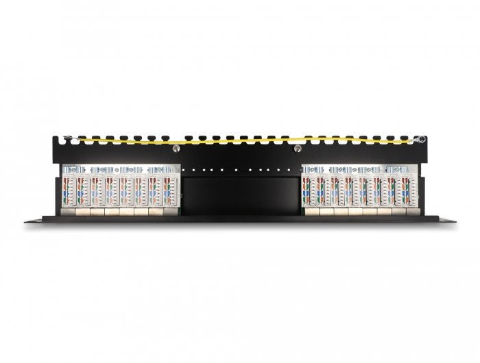 Delock 66876 Panel De Parcheo 1u, Patch Panel Negro, Cat6a, Negro, Metal, 1u, 482,6 Mm, 100 Mm