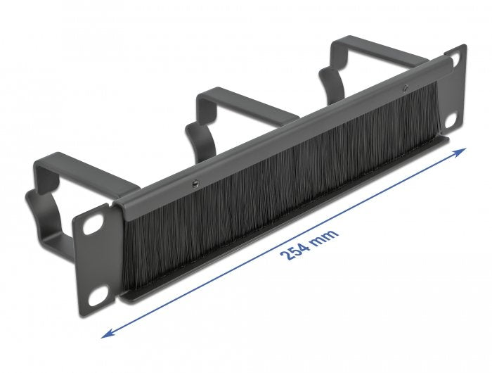 Delock 10 Barra Escobilla Gestión Cable 3 Soportes 1 U Negro