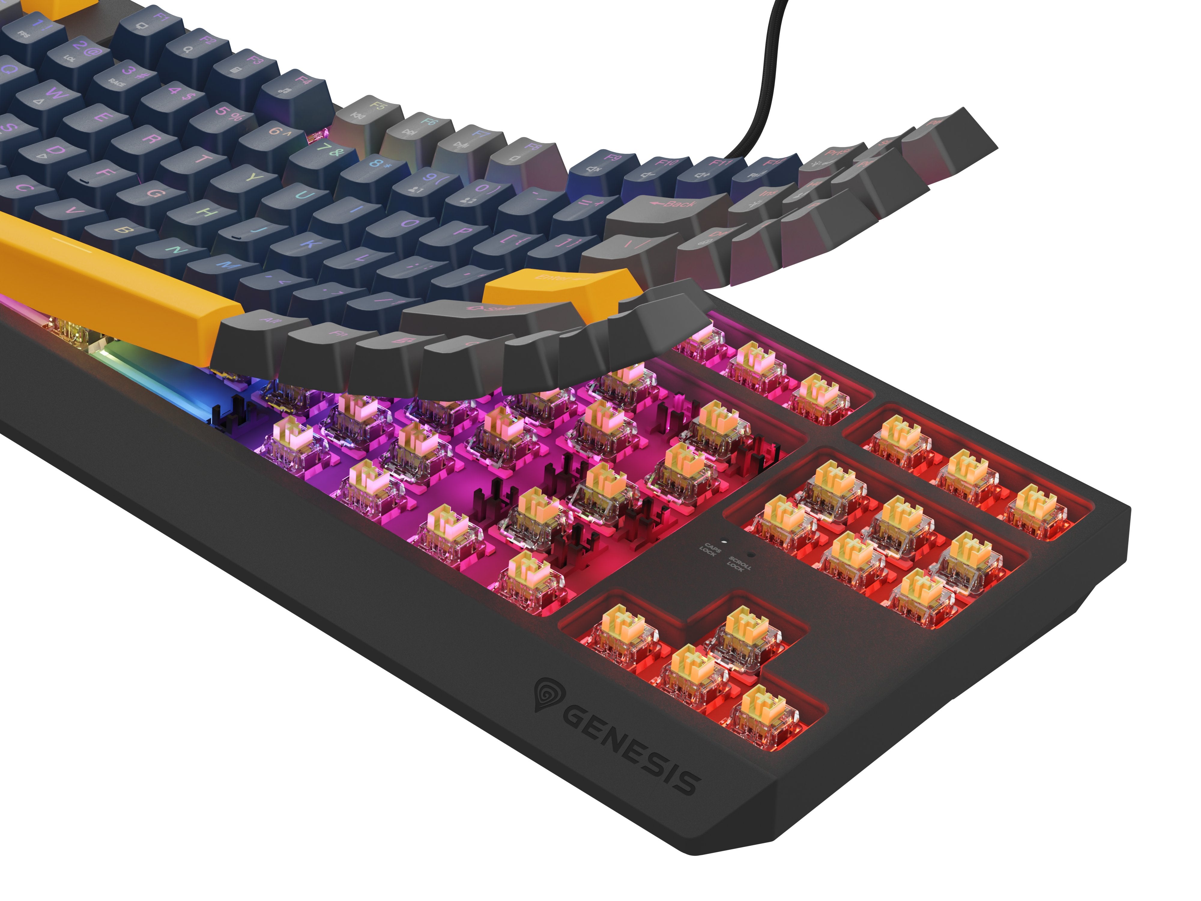 EAN 5901969444445 - GENESIS THOR 230 TKL teclado Juego USB + RF Wireless + Bluetooth QWERTY Negro, Azul, Gris, Naranja imagen 15