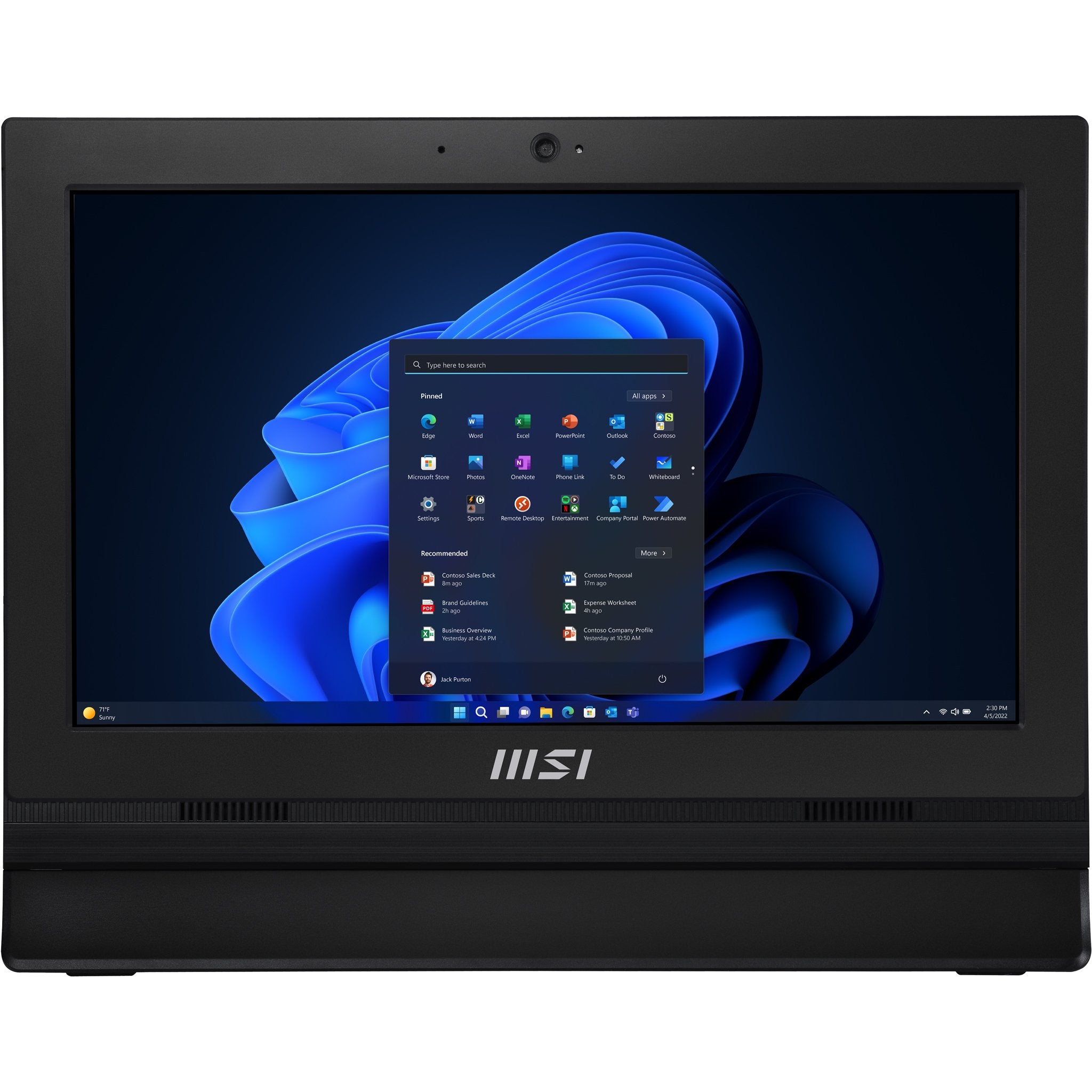 EAN 4711377152839 - MSI Pro AP162T ADL-007XES All-in-One PC Intel® N N100 39,6 cm (15.6") 1920 x 1080 Pixeles Pantalla táctil imagen 5
