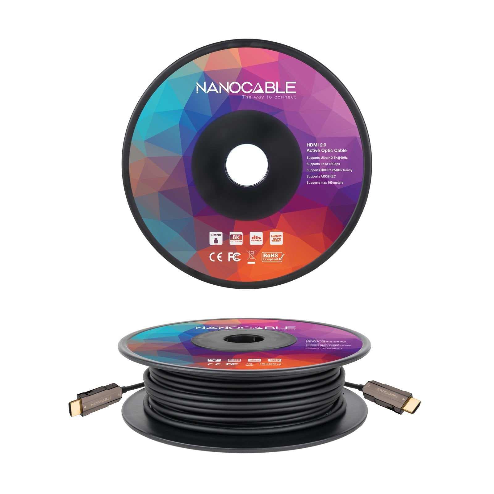 Nanocable Cable Hdmi V2.0 Aoc Macho A Hdmi V2.0 Macho 60m - 4k@60hz 18gbps - Negro