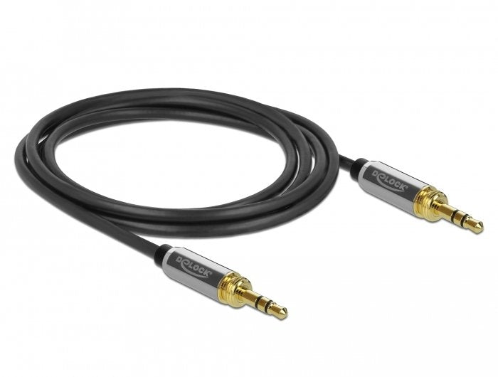 Delock Cable Estéreo De 3,5 Mm, 3 Pines Macho A Macho Con Adaptador De Tornillo De 1 M