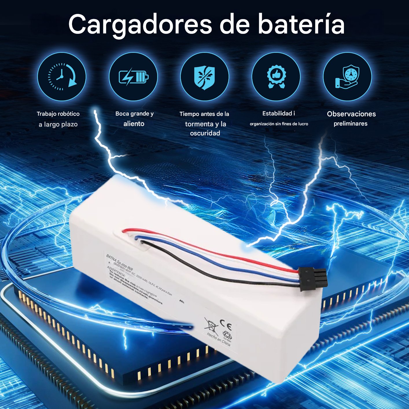 Bateria Xiaomi Robot 1c Inr18650 Ma1-4s1p-Sc, 3200mah, 47.36wh