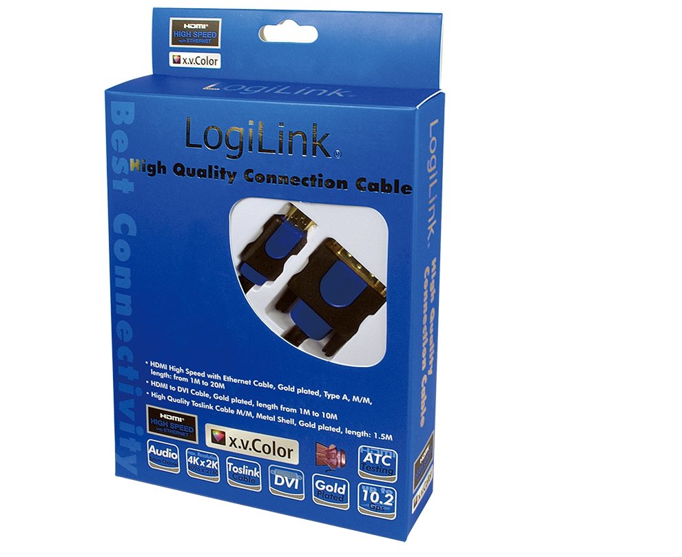 Logilink Cable Hdmi V1.4 A Dvi 18+1 High Speed Ethernet 1m Negro Chb3101